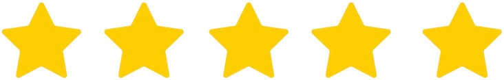 Five yellow stars in a row