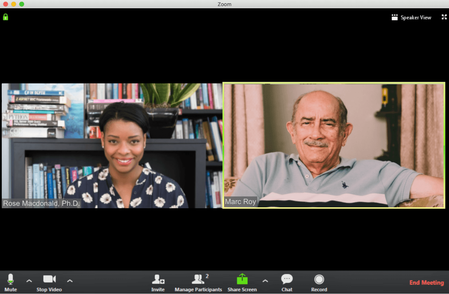 A zoom meeting where a psychologist can be seen interacting with a patient